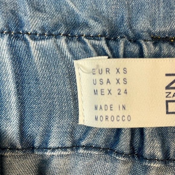 zara basics wide leg high waisted denim size XS - Picture 6 of 10